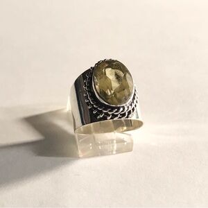 Citrine Stamped 925 Sterling Silver Ring